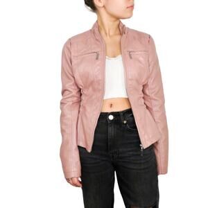Urban Outfitters New Look Y2k Pink Leather Jacket Small